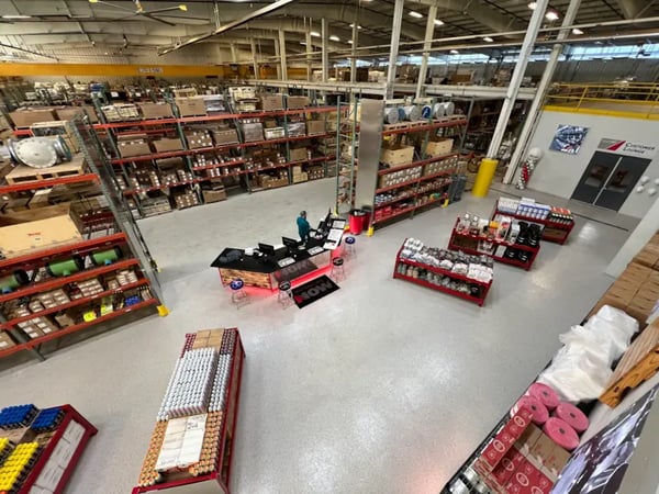 Photo of working in the DNOW PVF+ Supercenter in Odessa, TX, which has an extensive array of products. Our experts assist every step of the way. #pvf